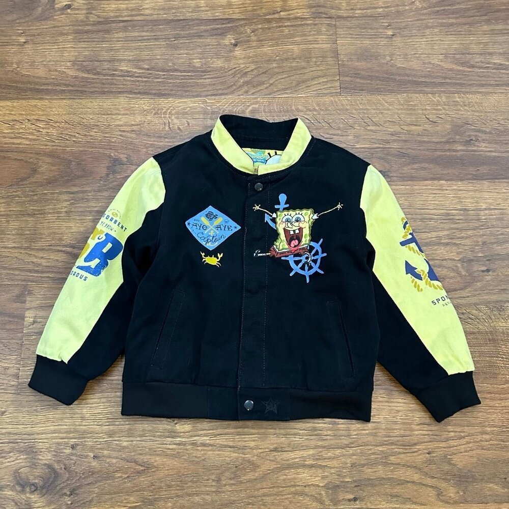 Vintage JH Design SpongeBob SquarePants embroidered bomber racing jacket